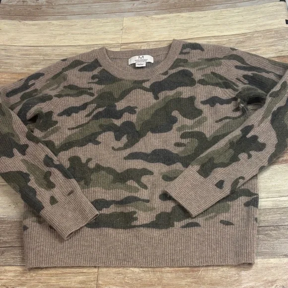 Magaschoni Cashmere Camouflage Pullover Crewneck Sweater Large - Picture 1 of 4
